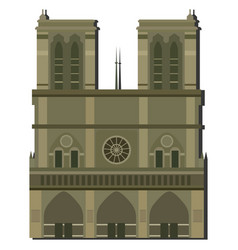 Isolated Colored Notre Dame Landmark