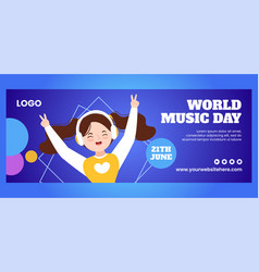 Music Day Cover Flat Cartoon Hand Drawn Templates