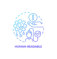 Blue Linear Gradient Icon Human-readable Concept