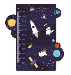 Kids Height Chart With Cute Space Animals