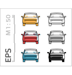 Retro Old Bmw Car Icons Set