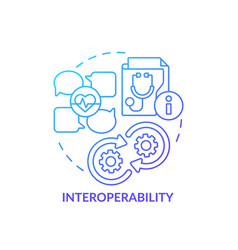 Blue Linear Gradient Icon Interoperability Concept