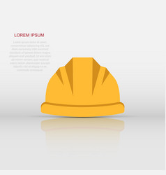 Construction Helmet Icon In Flat Style Safety Cap