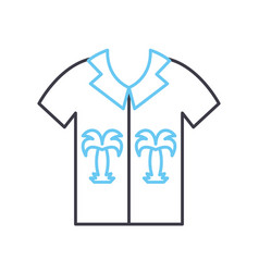 Hawaiian Shirt Line Icon Outline Symbol