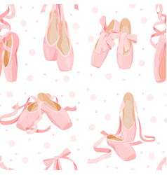 Pink Elegant Ballet Flats Seamless Pattern