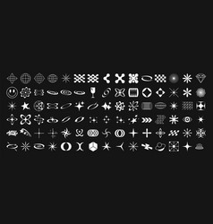 Retro Y2k Futuristic Elements Graphic Assets Set