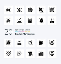 20 Product Management Solid Glyph Icon Pack Like