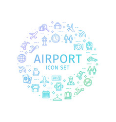 Airport Round Design Template Thin Line Icon