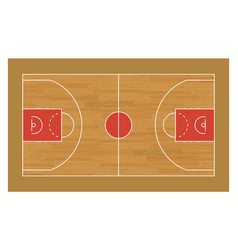 Basketball Court Floor With Line Top View Outline