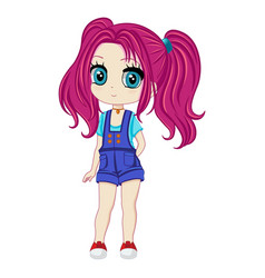 Chibi Girl With Red Hair Cartoon