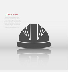 Construction Helmet Icon In Flat Style Safety Cap