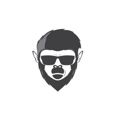 Face Cool Monkey With Sunglasses Logo Design