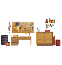 Garage Interior With Instruments Tools