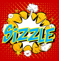 Word Sizzle On Comic Cloud Explosion Background