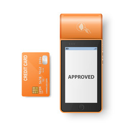 3d Orange Nfc Payment Machine With Approved