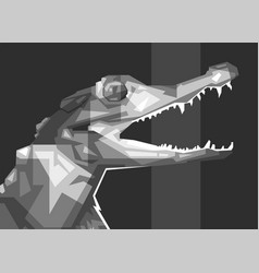 Crocodile Head Design Cartoon Grayscale