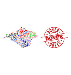 Dover Scratched Badge And Isle Wight Map