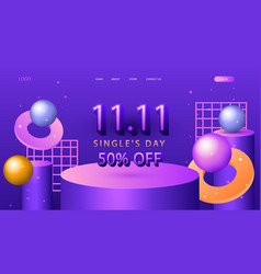 Realistic 11-11 Singles Day Shopping Day Landing