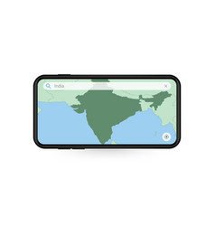 Searching Map India In Smartphone Map