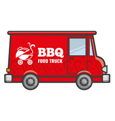 Bbq Food Track Icon Red Street Transport