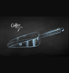 Chalk Drawn Sketch Of Metal Coffee Scoop