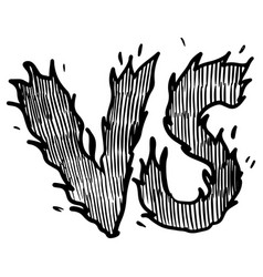 Doodle Sketch Style Of Versus Or Vs Letters Logo