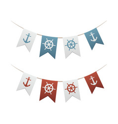 Nautical Themed Party Flags Blue And Red