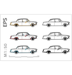 Retro Old Bmw Car Icons Set