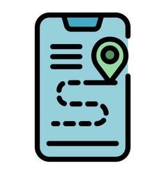 Accessible Phone Route Icon Flat