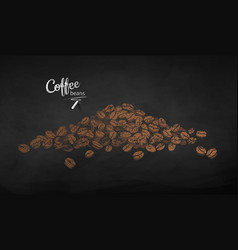 Chalk Drawn Sketch Of Pile Of Coffee Beans