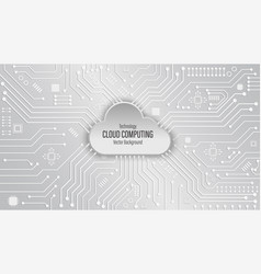 Cloud Computing Technology On Circuit Board Black