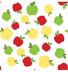 Apple pattern on white background Royalty Free Vector Image