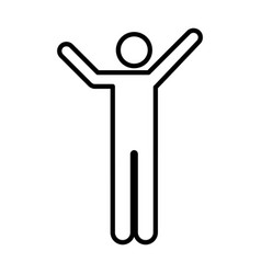 Man Raised Arms Icon Male Person With Open Hands