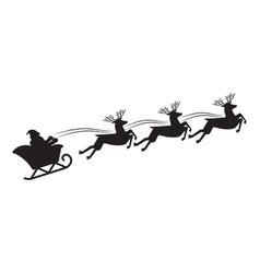 Santa claus rides in a sleigh with their reindeer Vector Image