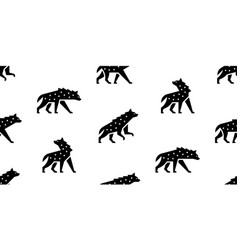 Seamless Pattern With Hyenas