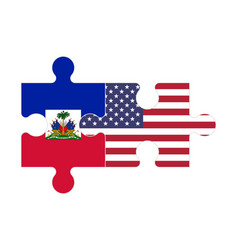 Puzzle Of Flags Of Haiti And Us