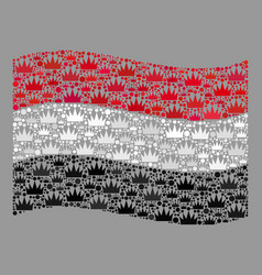 Luxury Waving Yemen Flag - Collage With Imperial