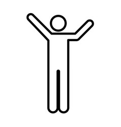 Man Raised Arms Icon Male Person With Open Hands