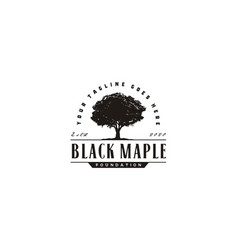 Oak Maple Tree Residential Landscape Vintage Logo