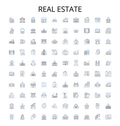 Real Estate Outline Icons Collection Realty