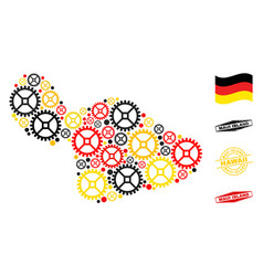 Wheel Collage Maui Island Map In German Flag