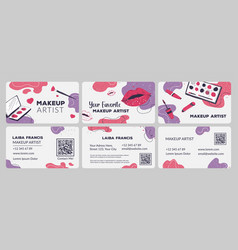 Business Card Design Set For Female Makeup Artist