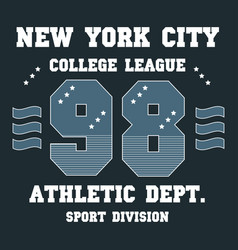 Nyc College League Print For T-shirt Design New