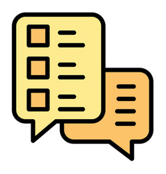 Online Study Chat Icon Flat