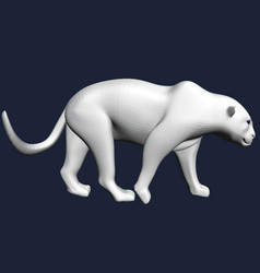 Polygonal White Leopard 3d Slowly Goes