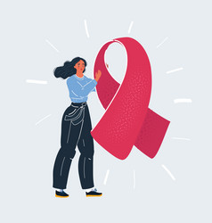 Woman With Big Pink Ribbon