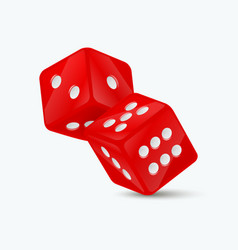 3d Realistic Red Game Dice With White Dots