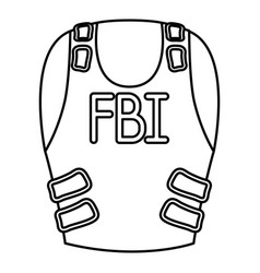 Fbi Bulletproof Vest Isolated Icon