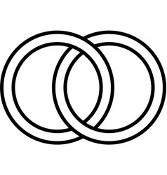 Interlocking Circles Icon Sign Outline Rings