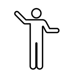 Man Raised Arms Icon Male Person With Open Hands